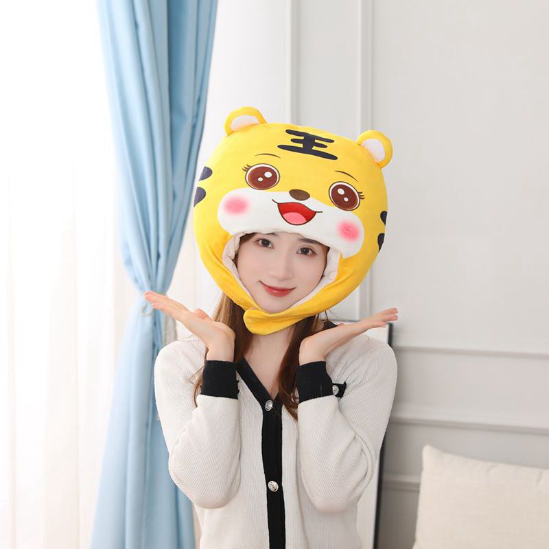 Wholesale Soft Printed Tiger Headgear Hat, Photo Props, Cartoon Headgear, Customizable