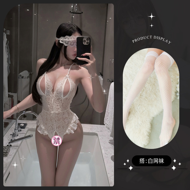 8930 흰색 + 흰색 망사 스타킹