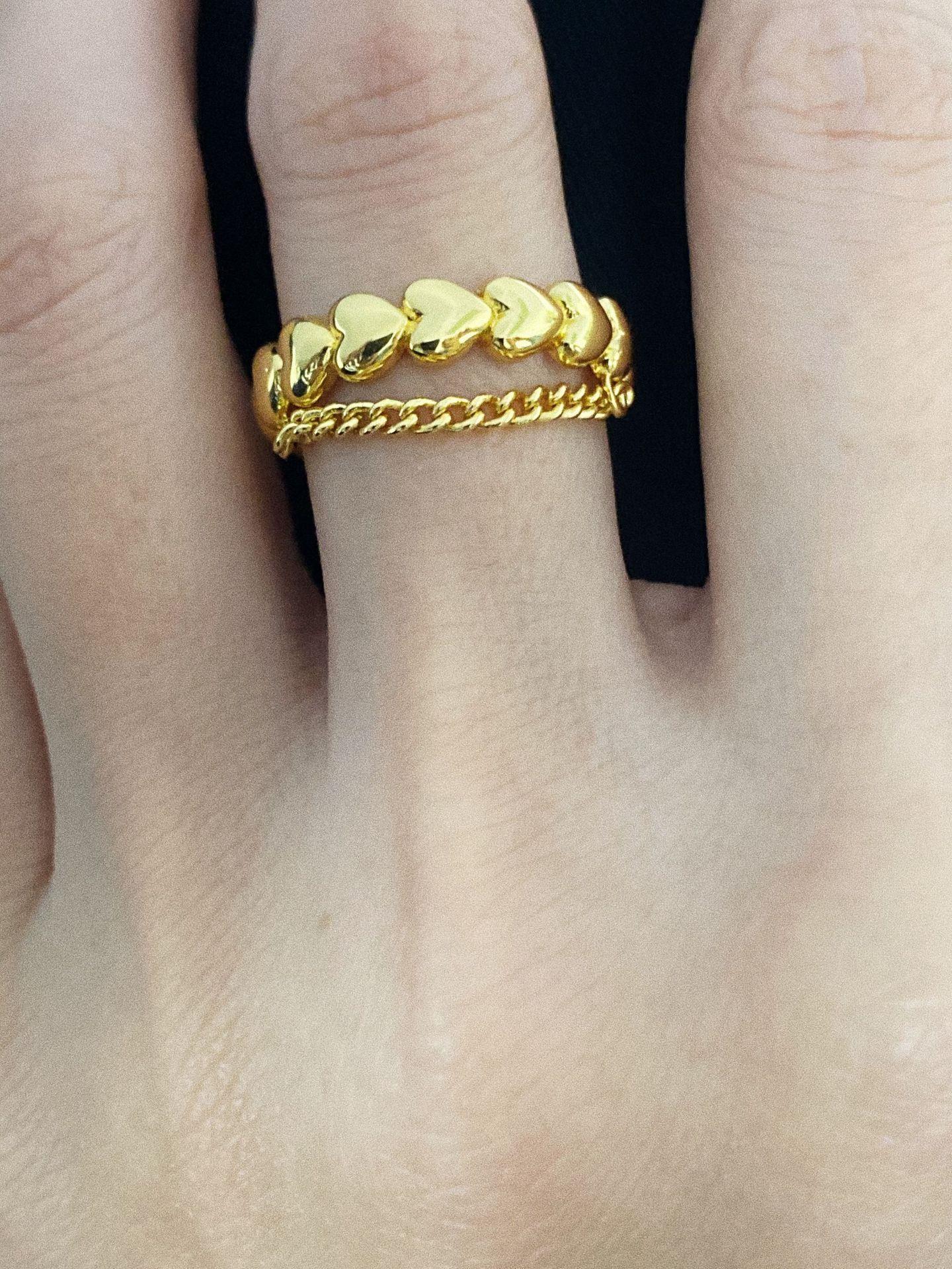 Simple Style Heart Shape Copper Plating Rings 1 Piece