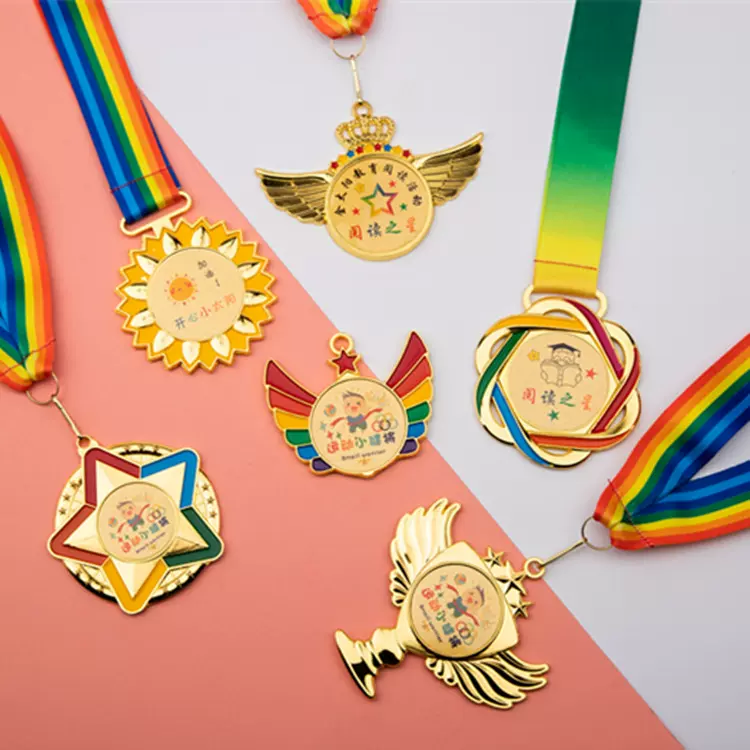 批发金属奖牌 学校运动会奖牌 幼儿园奖章 儿童金银铜烤漆金牌