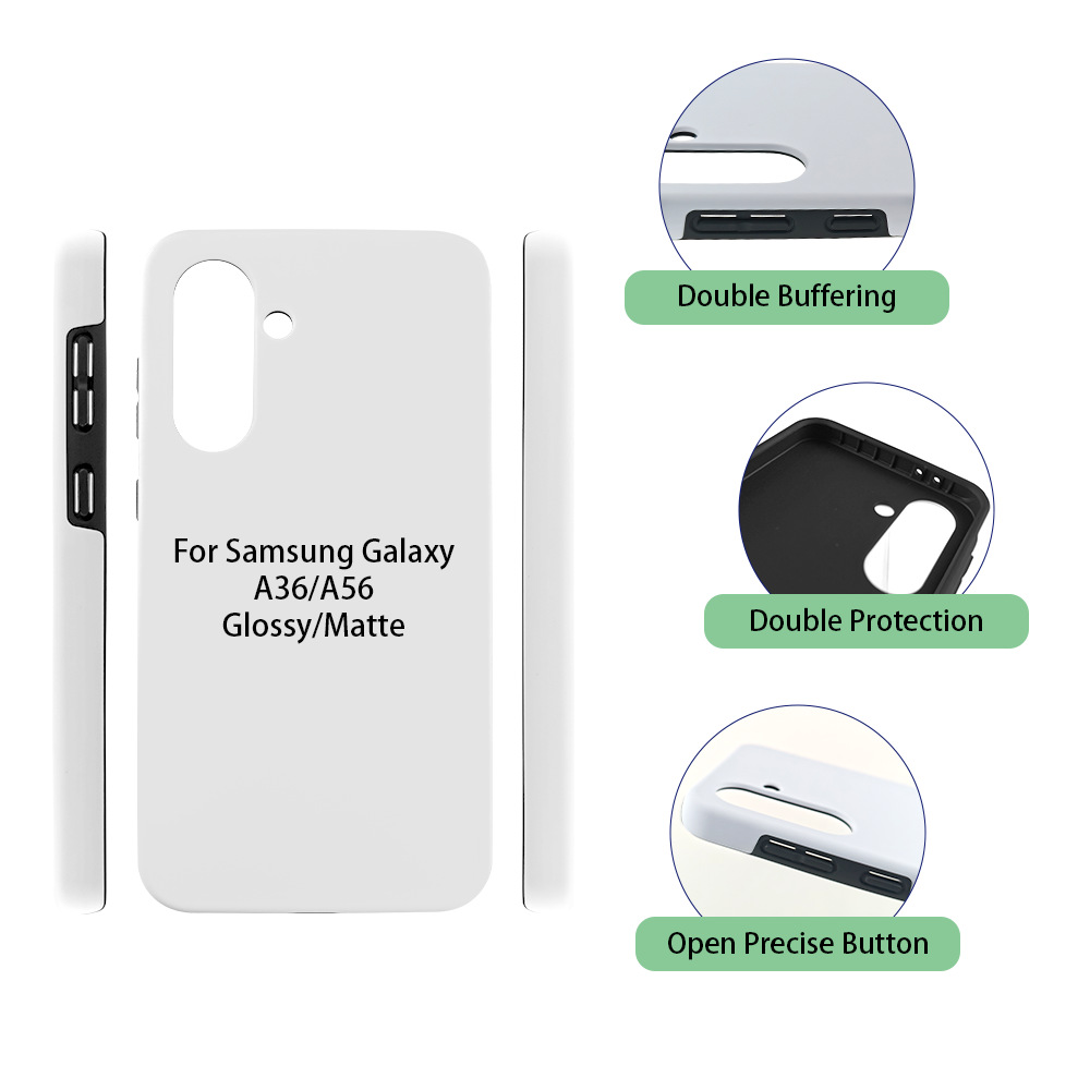 Aplicable a Samsung Galaxy A56 caso de sublimación térmica recubrimiento de película 2 en 1 material de caso de teléfono al por mayor