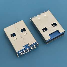 A公+TF卡座 夹板式 USB 2.0/3.0二合一 内置/外置TF卡座 蓝色胶芯