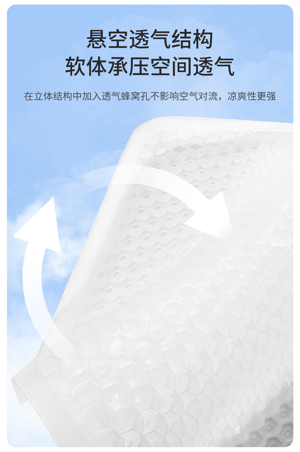 Cross-Border Summer Cartoon Honeycomb Gel Cushion Car Seat Cushion Jelly Cushion Cool Seat Cushion Car Square Cushion Seat Cushion