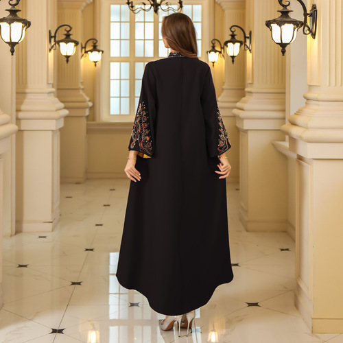 Emirates Muslim Women's Abaya Gown with Rope Embroidery in Dubai