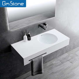 工厂直销轻奢欧式洗漱台洗脸盆人造石洗手盆挂盆壁挂式台盆