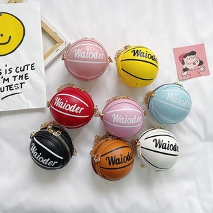 Children's Bag New Style Basketball Change Small Bag Fashionable Girl's Mini Chain Shoulder Crossbody Bag Ball Bag