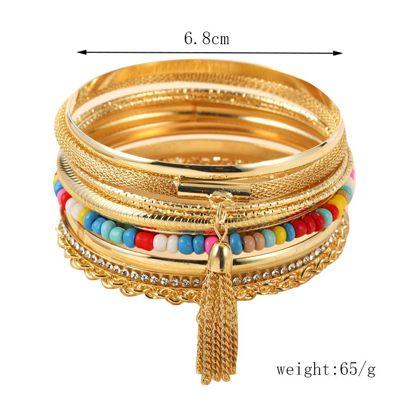 Fashion Geometric Alloy Plating Artificial Diamond Bangle 1 Set display picture 1