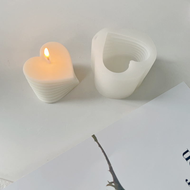 Superposición giratoria amor vela molde INS amor coreano aromaterapia vela hecha a mano jabón yeso epoxi molde