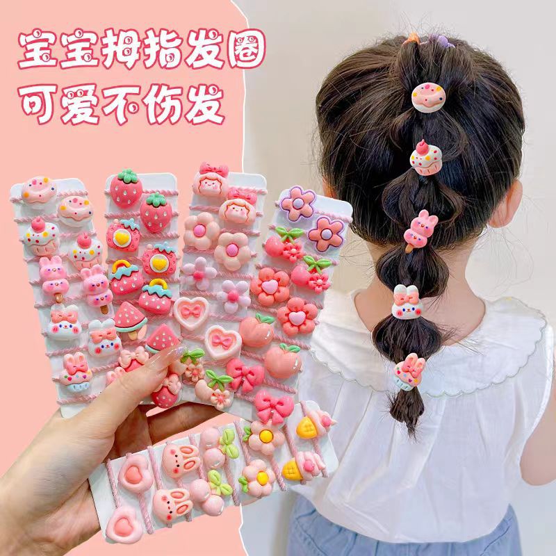Niños de dibujos animados banda de goma niñas lindas bebés cuerdas de cabello elásticas no lastimas cuerdas de cabello pequeñas adornos para el cabello