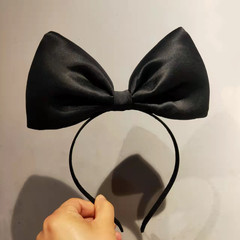 廠家直供 可愛清新緞面純色蝴蝶結髮箍拍照旅遊出行頭箍髮飾女
