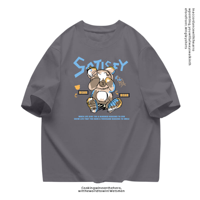 Couple style cartoon printed short sleeved men's T-shirt, summer new style, loose and trendy casual clothes for_voghion.com