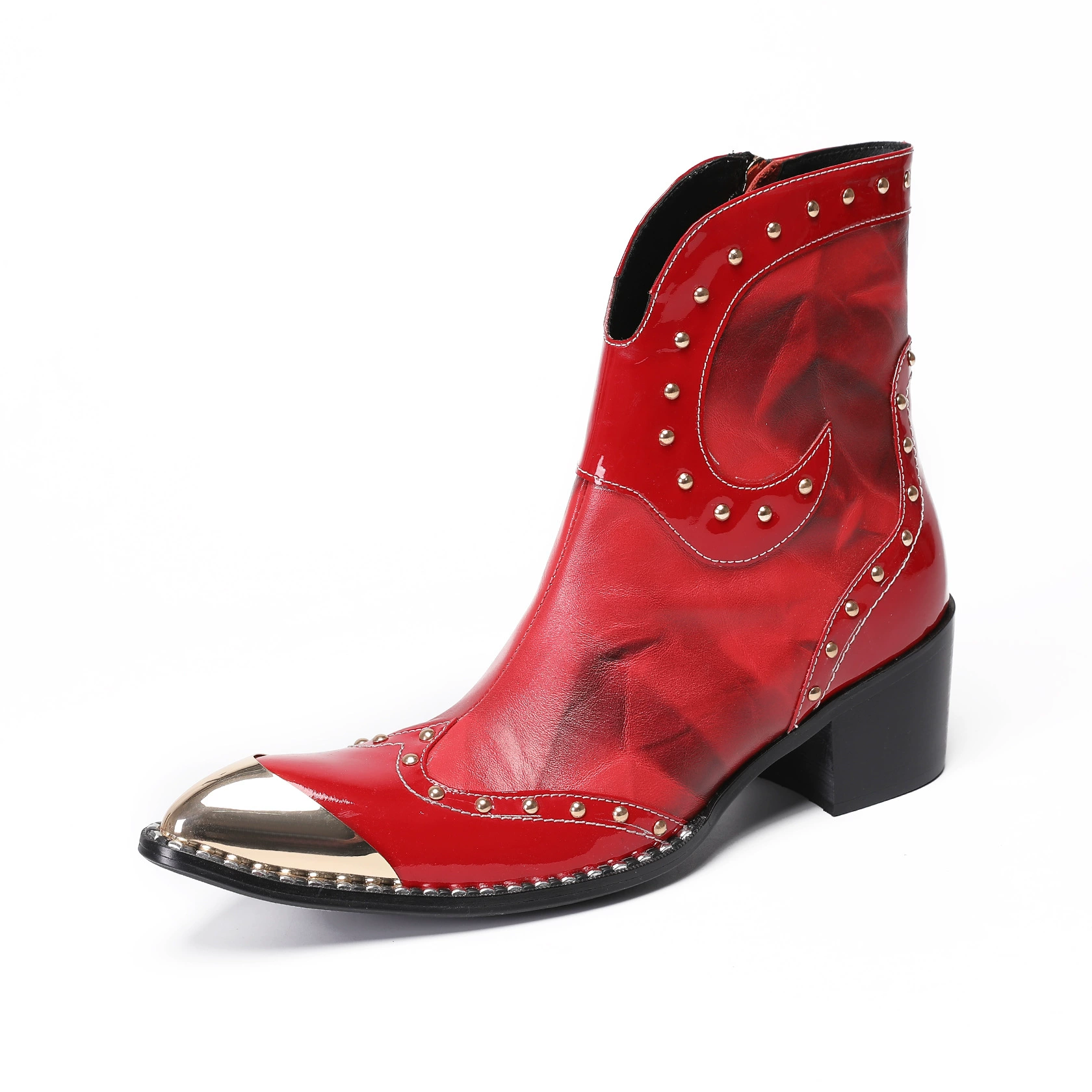 2025 новые ручной работы туфли для внешней торговли британские челси на толстой подошве мужские модные ботинки из натуральной кожи квадратный носок высокие короткие ботинки