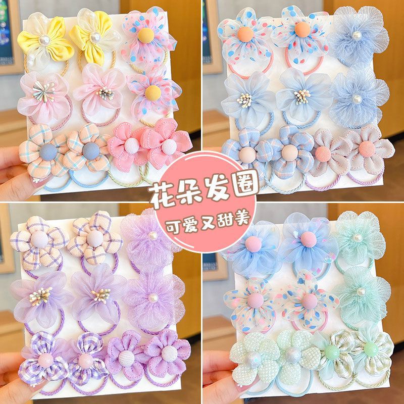 儿童不伤发橡皮筋手工头绳发饰头花宝宝女头饰发圈发绳花朵皮筋