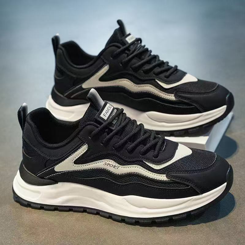 Zapatos de primavera masculinos al aire libre ociosos, zapatos deportivos de suela gruesa, nicho de diseño juvenil, zapatos de papá