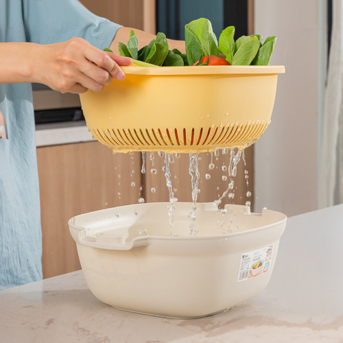 Zhenxing thickened double-layer drain basket large and small plastic sink drain screen kitchen drain basket washing fruit basket