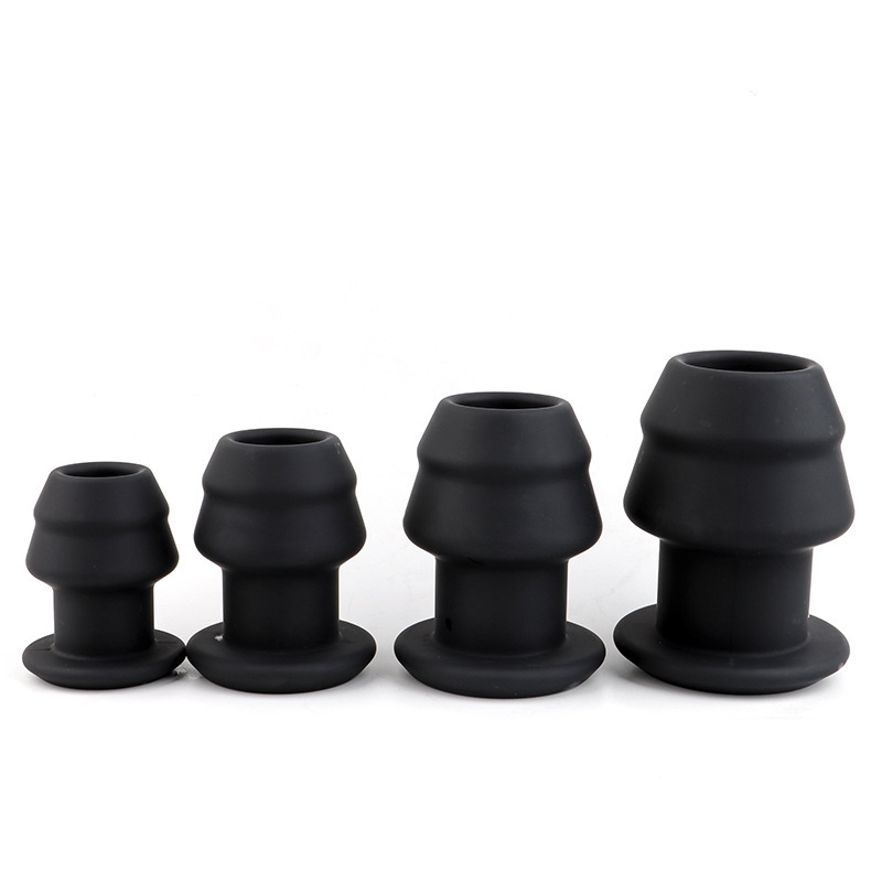 Hollow Silicone Anal Plug, Extra Large Black Training and Expansion Toy — detail image 8