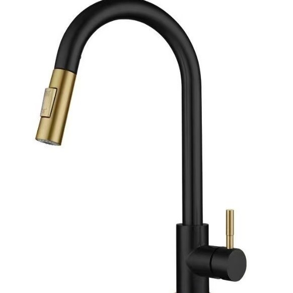 Grifos de cocina caliente y frío de acero inoxidable tipo extracción telescópico lavabo fregadero giratorio universal fábrica de agujero único al por mayor image 9