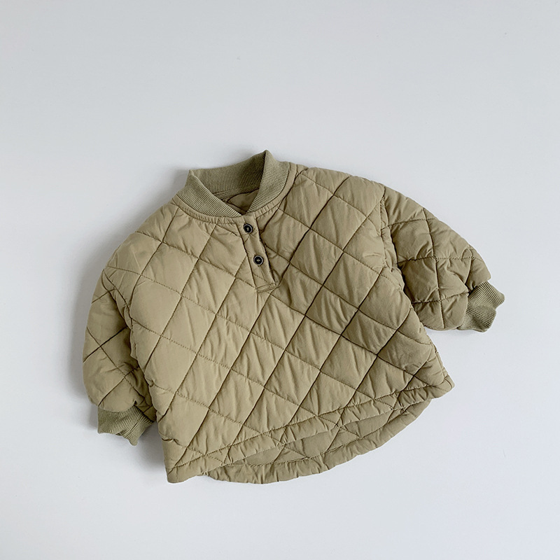 Camisas de algodón para niños 2025 invierno nuevo tipo de chaqueta caliente de algodón para niños y niñas pequeño bebé coreano chaqueta suelta de algodón