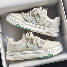 男鞋2023新款透气小众复古增高板鞋男款潮流百搭运动休闲帆布潮鞋