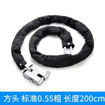 Motorcycle Lock — Lock Anti-Cut Iron Chain Lock - square-head-cloth-cover-length-200cm-comes-with-3-keys