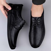 CLOHOO品牌真皮休闲皮鞋男官方正品软底软皮系带透气厚底男皮鞋子
