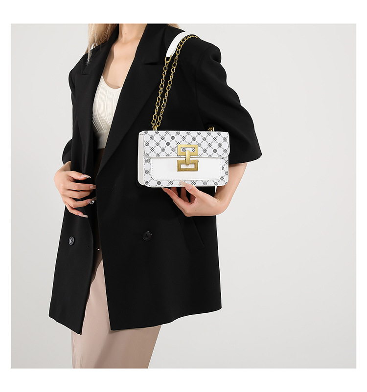 High-end texture, retro single-shoulder women's 2024 autumn new trendy and versatile chain crossbody small square bag undefined