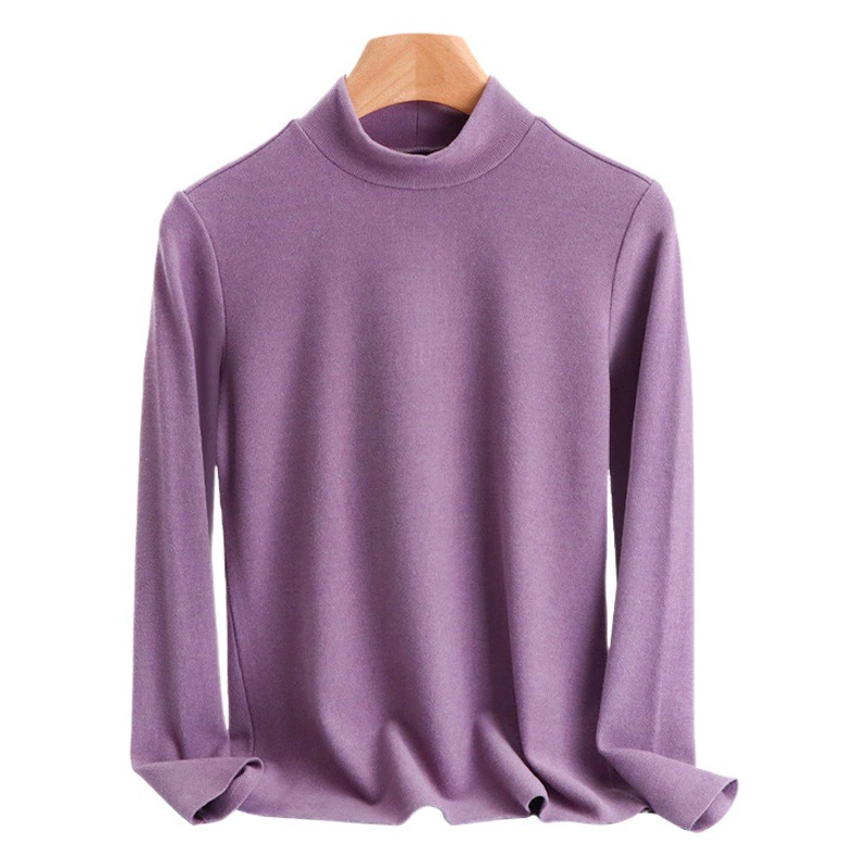 Теплый бесшовный топ из немецкого вельвета с воротником-стойкой для осени и зимы, с гиалуроновой кислотой для улучшения состояния кожи, облегающий, согревающий.