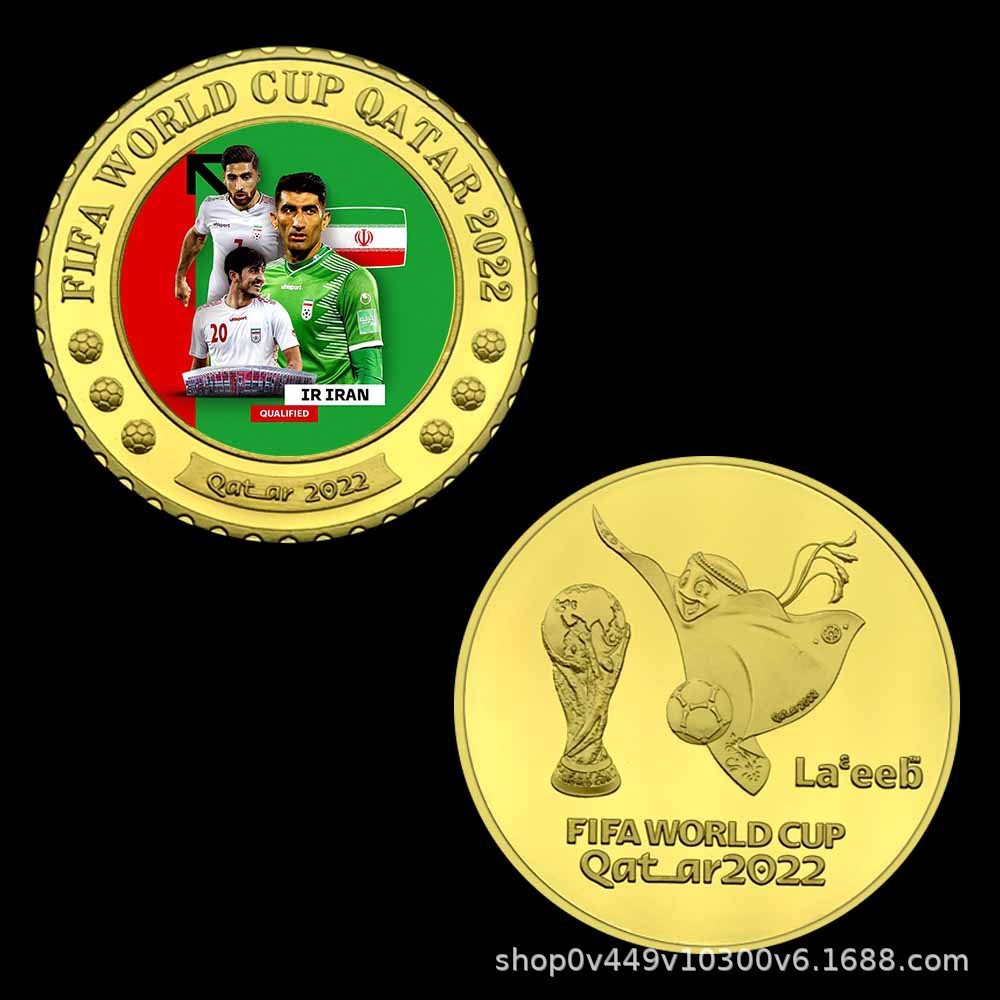 Monedas conmemorativas de la Copa del Mundo de Qatar 2022 32 estilos Monedas por mayor de varios países Colección de fans de fútbol