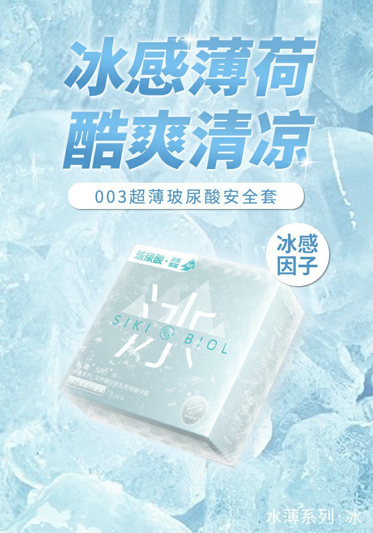 Siki Private Ice Ultra-Thin Condoms for Men, Natural Latex, 3-Pack — detail image 11