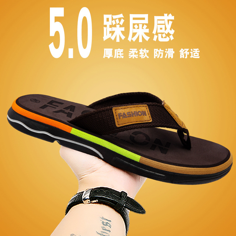 Zapatillas vietnamitas para hombres de verano anti-derrapante, zapatillas frías de fondo suave con sandalinas casuales de playa 45