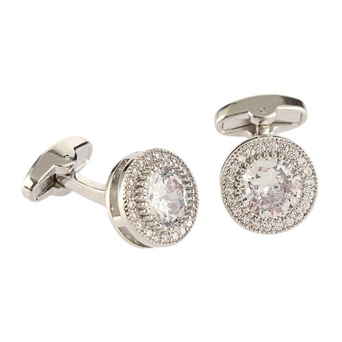Cufflinks for men, light luxury, women's Swarovski zircon French shirt gem diamond cufflinks cufflinks