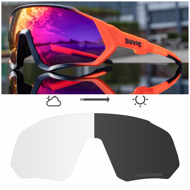 Gafas Fotocromáticas de Ciclismo Set de 2 Lentes TR90 Fotocromático, Protección UV para Ciclismo
