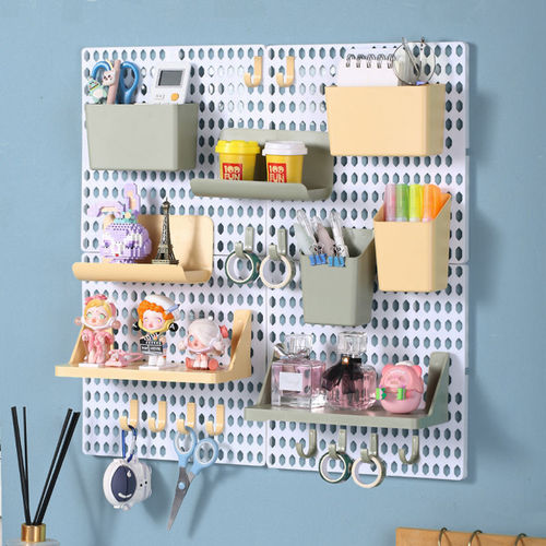 Perforated board desktop storage rack office workstation decorative partition home dormitory storage shelf desk display rack