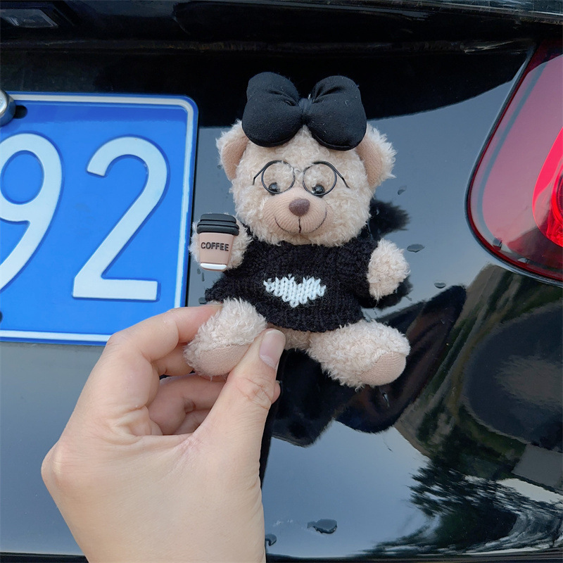 車のトレーラーテールペンダント漫画かわいいクマの尻尾お尻人形装飾ステッカー車の外側のトランク人形|undefined