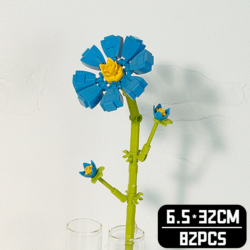 Realistic Table Flower Set, DIY Miniature Bouquet Constructor, Assorted Rose & Sunflower Models, Gift