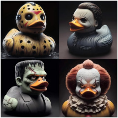 クリエイティブクラシカル・ホラー・ムービー・キャラクター・デューク・ハロウィーン・クラシック映画・漫画・アヒル