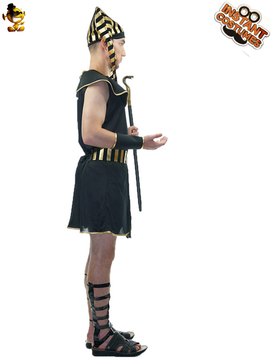 Adulto grande masculino faraón egipcio ropa de fiesta Faraón mascarada etapa traje de rendimiento traje de cosplay