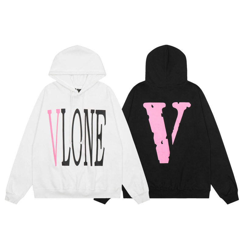 2023 autumn and winter New V @ LONE pink Big V-shaped female pullover hooded sweater men and women same style one piece wholesale