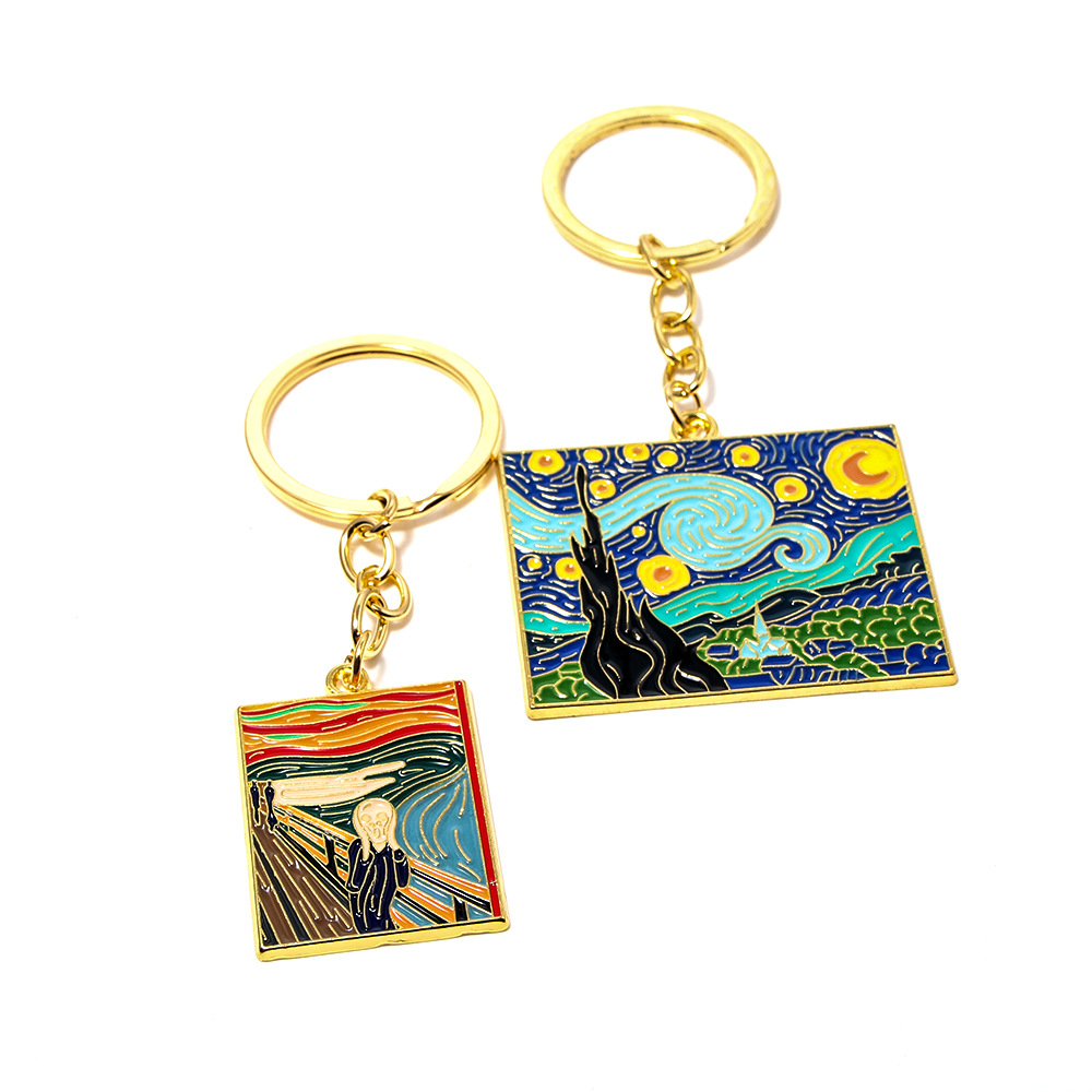 Comercio exterior nuevo Van Gogh obras pinturas clásicas Monje gritar cielo estrellado pintura al óleo pinturas famosas llavero Amazon