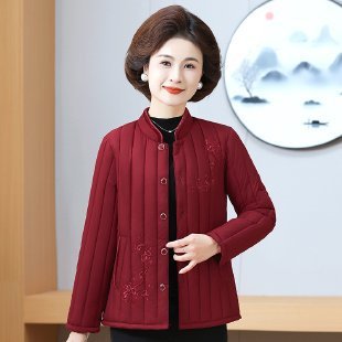 老年人女冬装小棉袄奶奶妈妈冬季棉衣轻薄款棉服外套太太老人内穿|undefined