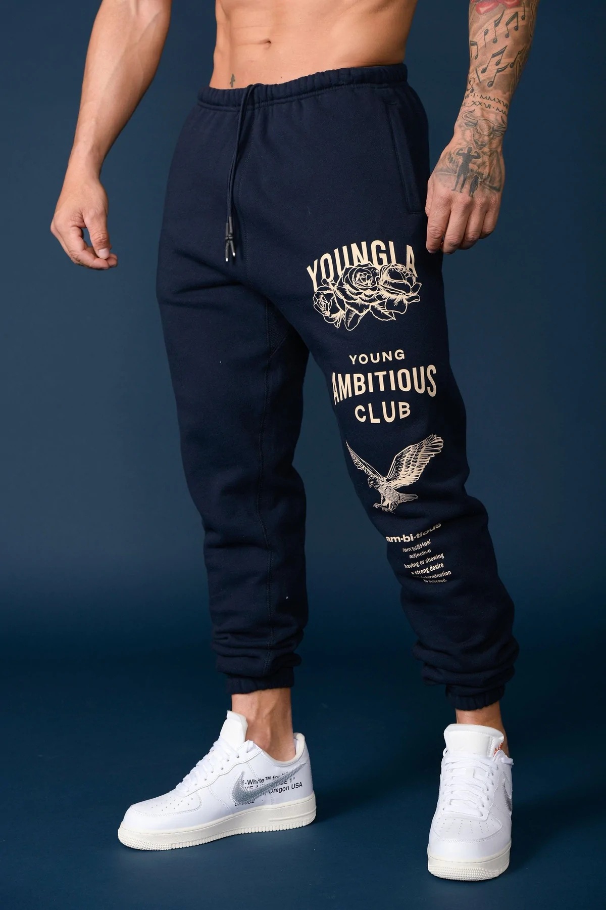 YOUNGLA Pantalones deportivos de fitness para hombre Pantalones deportivos de estilo americano para pareja de fitness para mujer