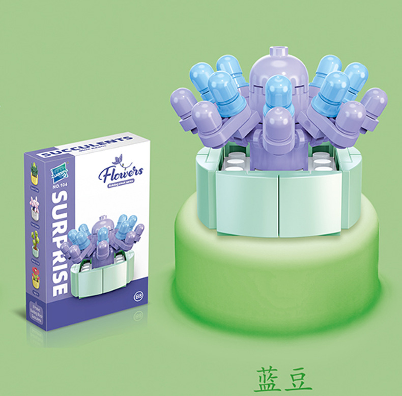 Diamante caballo bloques de construcción flor suculenta olla creativa ramo decoración compatible con Lego niños pequeñas partículas ensambladas juguetes al por mayor