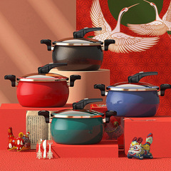 New enamel enamel micro-pressure cooker household large-capacity multi-functional palace micro-pressure cooker soup stew non-stick pot