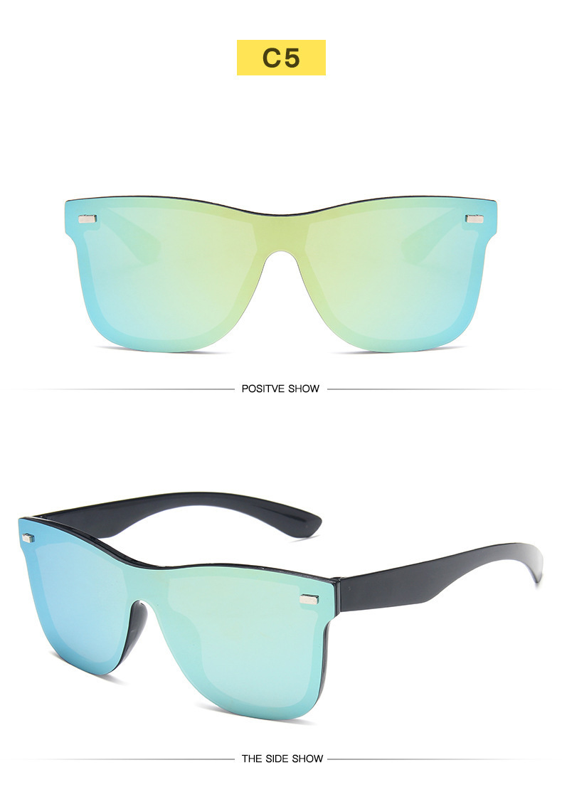 European And American Trendy Women's Large-frame Personalized Sunglasses Men's Dazzling Reflective Mercury Windshield One-piece Sunglasses_viptrois.com