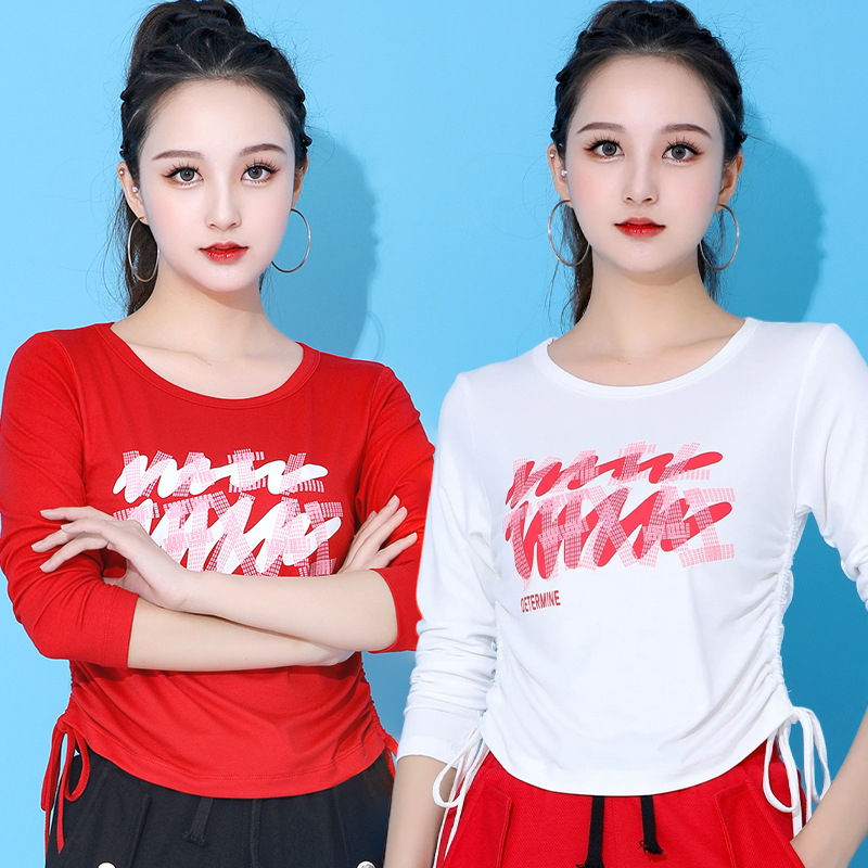 Square dance clothing new suit autumn fitness sports leisure printing team dance performance clothes women