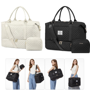 New Travel Duffel Bag with Shoe Compartment Portable Fitness Duffel Bag with Wash Bag Maternity Hospital Bag