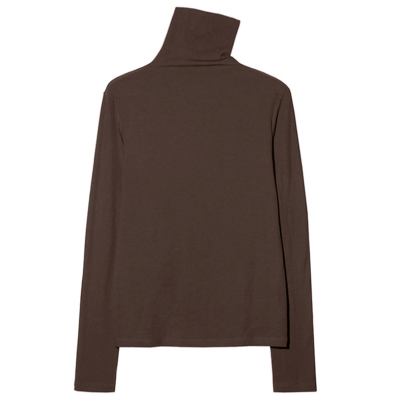 Cálido cachemir-como piel-amigable suave bottoming camisa de las mujeres camiseta 2024 Otoño e Invierno Nuevo estilo interior cuello alto manga larga todo-coincidencia superior image 7