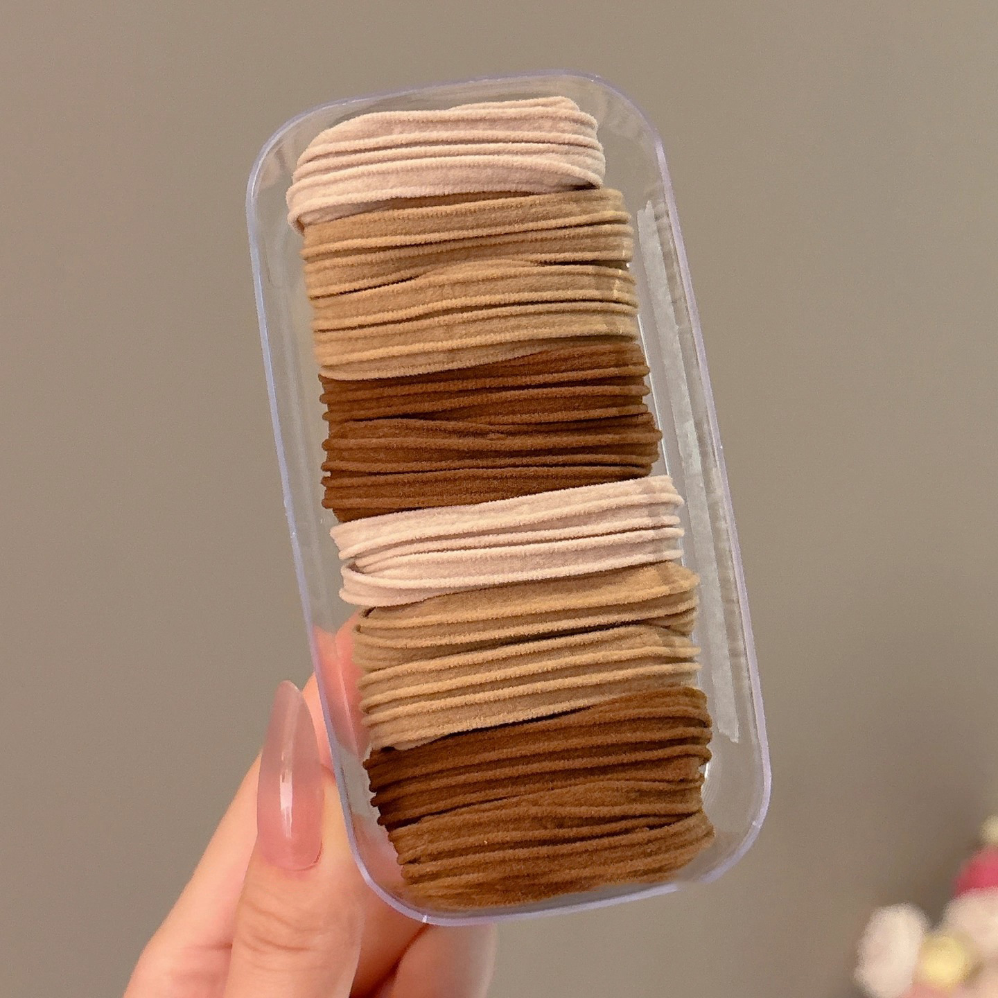 초유연 고탄력 헤어밴드 거내구성 고포미 케이스 정품 머리끈 고무줄 묶음 머리끈 2025 신상품