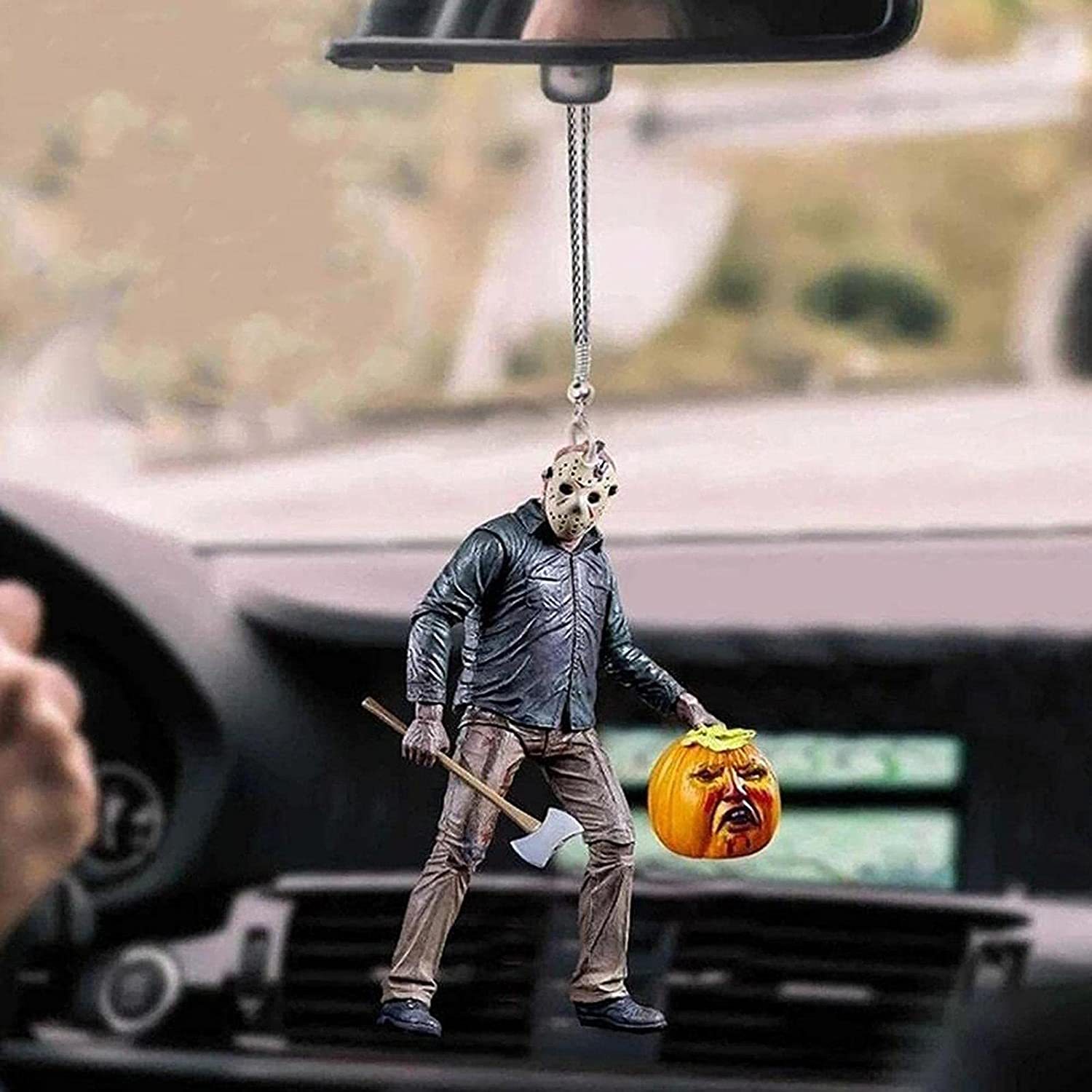 Nuevos productos transfronterizos Halloween horror personajes de automóviles colgantes de automóviles Halloween accesorios de interiores colgantes