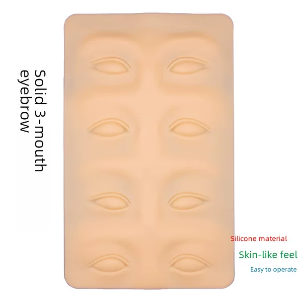 High-Quality Solid Tattoo Practice Leather, Eyebrow Tattoo Novice Beginners Practice Fake Leather Silicone 3D Eyebrow and Eye Imitation Leather